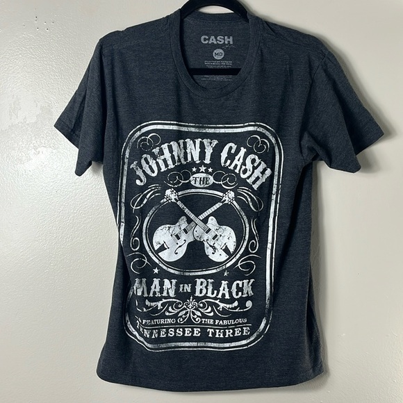 JOHNNY CASH The Man in Black Official Gray Short Sleeve Tee Shirt Men’s Size M - Picture 1 of 6